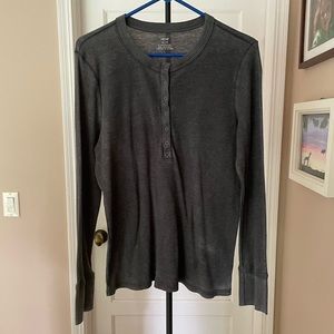 Aerie distressed waffle Henley top